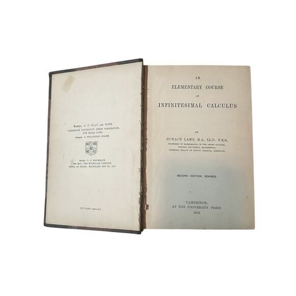 Infinitesimal Calculus, authored by H. Lamb - Picture 2 of 4